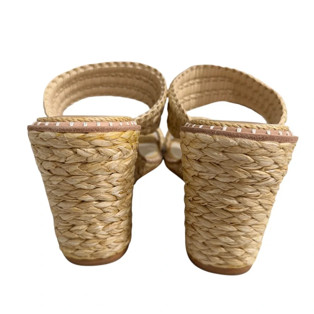 Dolce Vita Raffia Woven‎ Platform Wedge Sandals Coastal Resort Vacation Size 10